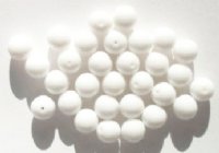 25 10mm Round Opaque White Glass Beads